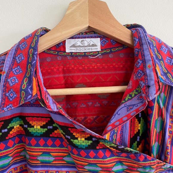 ROCKIES VINTAGE WESTERN BUTTON UP LONG SLEEVE SIZE XL - Picture 7 of 7